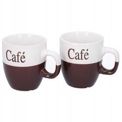 KUBKI DO KAWY 150ml małe ceramiczne brązowe zestaw 2 sztuki do espresso