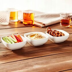 MISECZKI NA PRZEKASKI 3szt porcelanowe do dipów i sosów na imprezę zestaw