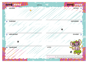 Stitch - kalendarz książkowy A5 2026