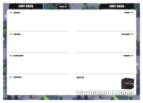 Minecraft - kalendarz książkowy A5 2026