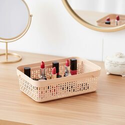 Koszyk organizer beżowy 18x12 cm plastikowy koszyczek do łazienki na biurko