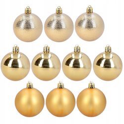 Bombki złote choinkowe 5 cm plastikowe nietłukące zestaw 10 szt ozdoby
