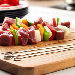 Szpikulce do szaszłyków 6 sztuk stal nierdzewna 35,5 cm długie na grilla