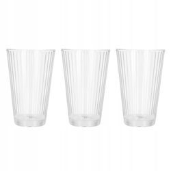 Szklanki do napojów 300ml wysokie zestaw 3 szt ryflowane do wody i soku