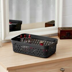 KOSZYK ORGANIZER czarny plastikowy koszyczek do łazienki na biurko 22x14,5