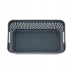 Koszyk organizer 30x20x12 cm szary plastikowy ażurowy pojemnik do szuflady