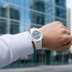 Zegarek sportowy biały damski elektroniczny stoper alarm podświetlenie led