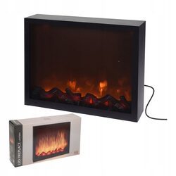 Kominek elektryczny 41x25 led metalowy bez grzania dekoracyjny wolnostojący