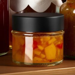 SŁOICZEK NA PRZYPRAWY i zioła pojemnik na żywność 80ml z czarną zakrętką