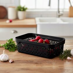 KOSZYK ORGANIZER czarny plastikowy koszyczek do łazienki na biurko 22x14,5