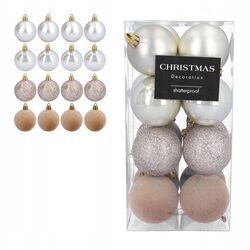 BOMBKI CHOINKOWE 16 sztuk 5 cm 4 perłowe brokatowe welurowe matowe