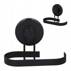 Uchwyt na papier toaletowy na przyssawkę czarny metalowy bez wiercenia loft