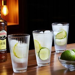 Szklanki do napojów 300ml wysokie zestaw 3 szt ryflowane do wody i soku