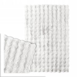 Dywan 100 x 150 biały miękki pluszowy puszysty antypoślizgowy z fakturą