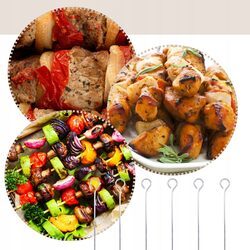 Szpikulce do szaszłyków 6 sztuk stal nierdzewna 35,5 cm długie na grilla