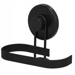 Uchwyt na papier toaletowy na przyssawkę czarny metalowy bez wiercenia loft