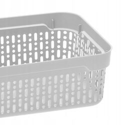 Koszyk organizer szary 22x14,5 cm plastikowy pojemnik ażurowy do szuflady