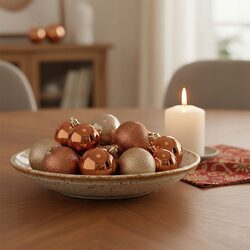 Bombki choinkowe zestaw ozdób brązowe miedziane 6 cm 16 sztuk nietłukące