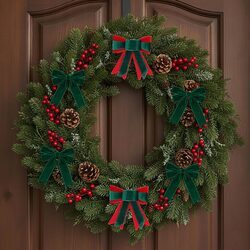 Kokardy na choinke zielone zawieszki świąteczne zestaw 3 sztuki stroik