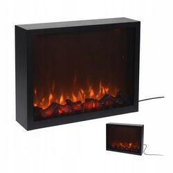 Kominek elektryczny 41x25 led metalowy bez grzania dekoracyjny wolnostojący