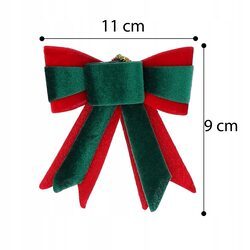 Kokardy na choinke zielone zawieszki świąteczne zestaw 3 sztuki stroik