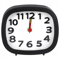 BUDZIK na baterie analogowy cichy mechanizm bez tykania zegarek na biurko