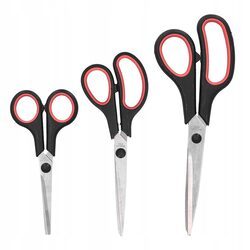 Nożyczki zestaw 3 sztuki domowe biurowe ostre nierdzewne uniwersalne