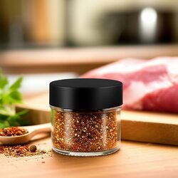 SŁOICZEK NA PRZYPRAWY i zioła pojemnik na żywność 80ml z czarną zakrętką