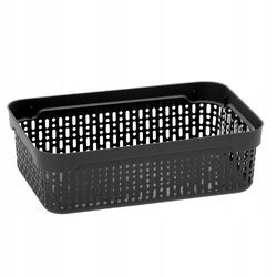 KOSZYK ORGANIZER czarny plastikowy koszyczek do łazienki na biurko 22x14,5