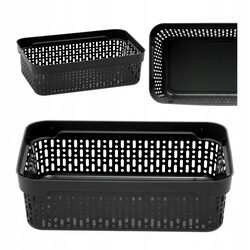 KOSZYK ORGANIZER czarny plastikowy koszyczek do łazienki na biurko 22x14,5