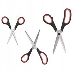 Nożyczki zestaw 3 sztuki domowe biurowe ostre nierdzewne uniwersalne