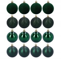 Bombki choinkowe zestaw 16 sztuk zielone 5 cm małe nietłukące mix