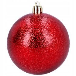 Bombki choinkowe plastikowe czerwone 7 cm zestaw 6 sztuk mix nietłukące