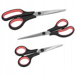 Nożyczki zestaw 3 sztuki domowe biurowe ostre nierdzewne uniwersalne
