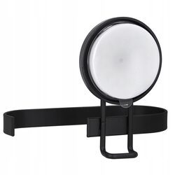 Uchwyt na papier toaletowy na przyssawkę czarny metalowy bez wiercenia loft