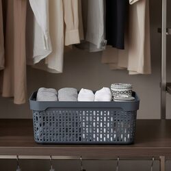 Koszyk organizer 30x20x12 cm szary plastikowy ażurowy pojemnik do szuflady