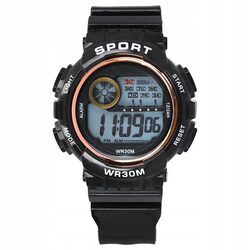 Zegarek sportowy damski elektroniczny cyfrowy wodoodporny stoper alarm