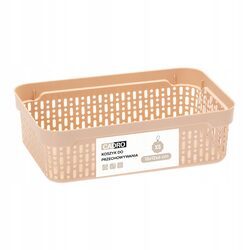 Koszyk organizer beżowy 18x12 cm plastikowy koszyczek do łazienki na biurko