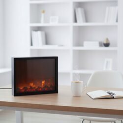 Kominek elektryczny 41x25 led metalowy bez grzania dekoracyjny wolnostojący