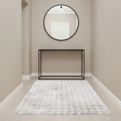 Dywan 100 x 150 biały miękki pluszowy puszysty antypoślizgowy z fakturą