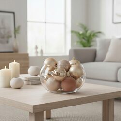 Bombki choinkowe zestaw 16 szt 6 cm złote brązowe nietłukące plastikowe