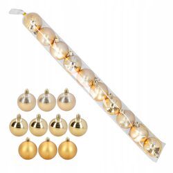 Bombki złote choinkowe 5 cm plastikowe nietłukące zestaw 10 szt ozdoby