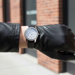 Zegarek damski elegancki klasyczny czarny skórzany pasek prezent dla mamy