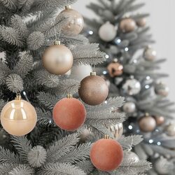 Bombki choinkowe zestaw 16 szt 6 cm złote brązowe nietłukące plastikowe