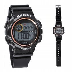 Zegarek sportowy damski elektroniczny cyfrowy wodoodporny stoper alarm