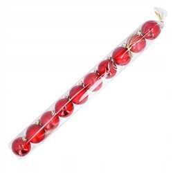 Bombki choinkowe zestaw 10 sztuk czerwone 5 cm mix nietłukące