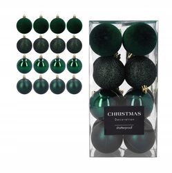 Bombki choinkowe zestaw 16 sztuk zielone 5 cm małe nietłukące mix