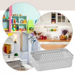 Koszyk organizer szary 22x14,5 cm plastikowy pojemnik ażurowy do szuflady