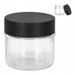 SŁOICZEK NA PRZYPRAWY i zioła pojemnik na żywność 80ml z czarną zakrętką