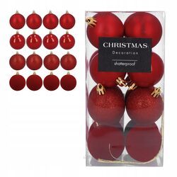 Bombki choinkowe małe 5 cm czerwone zestaw 16 sztuk nietłukące ozdoby